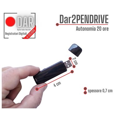 Pen Drive USB con Mini registratore audio digitale integrato con 20 ore di autonomia, attivazione vocale VAS e filtro DSP
