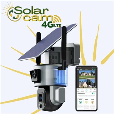Telecamera solare con sim 4G, per videosorveglianza esterna