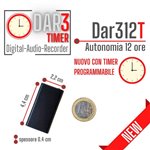 Micro registratore audio digitale piccolissimo con 12 ore di autonomia, TIMER PROGRAMMABILE, attivazione vocale VAS e filtro DSP