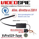 Spy cam con alimentazione diretta a 220V