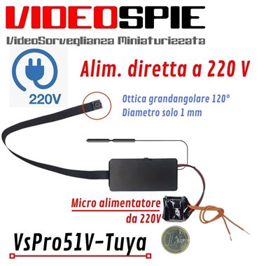 Spy cam con alimentazione diretta a 220V